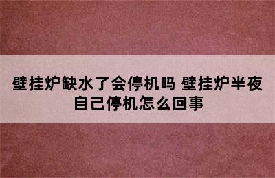 壁挂炉缺水了会停机吗 壁挂炉半夜自己停机怎么回事